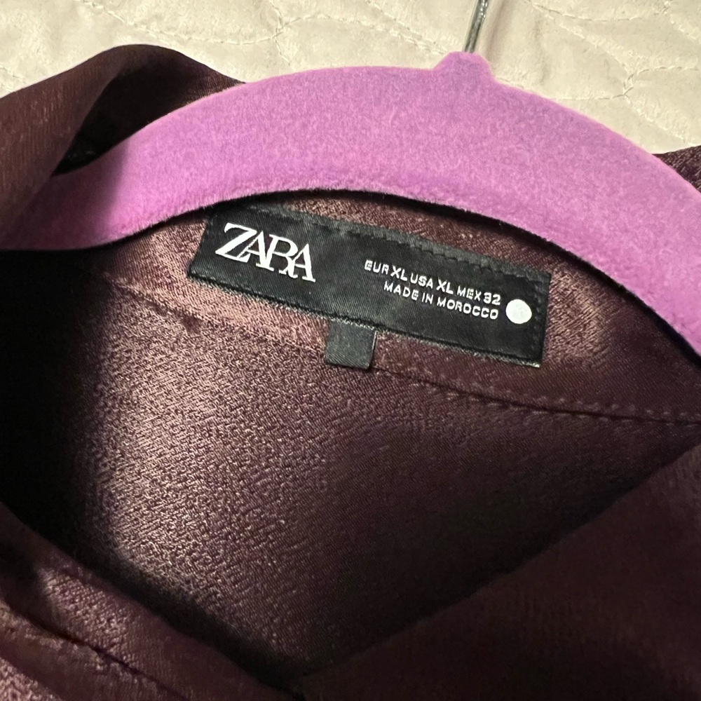 Zara Satin Burgundy Blouse - Picture 3 of 3